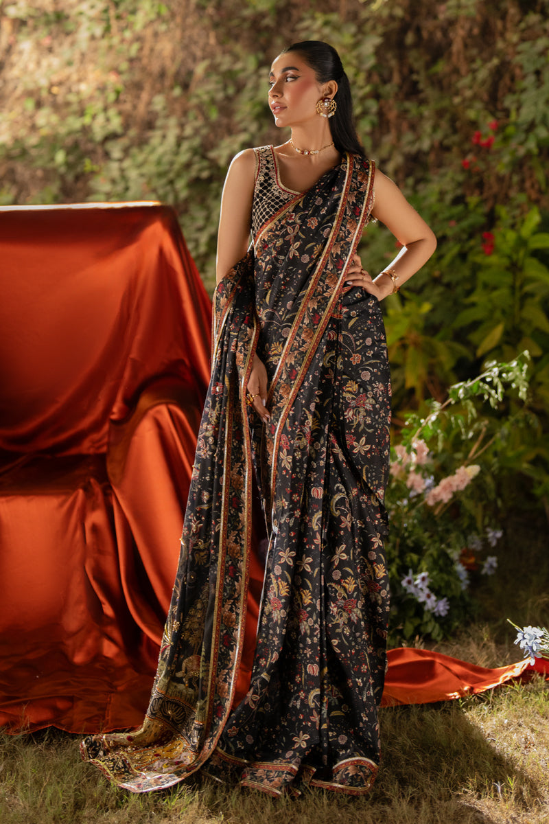 Qalamkar | Luxe Silk | UA-04 AVA XL Black Silk