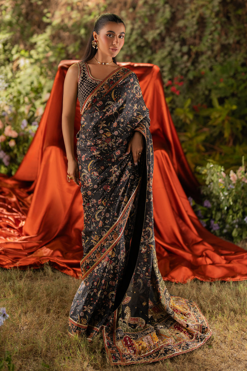 Qalamkar | Luxe Silk | UA-04 AVA XS Black Silk