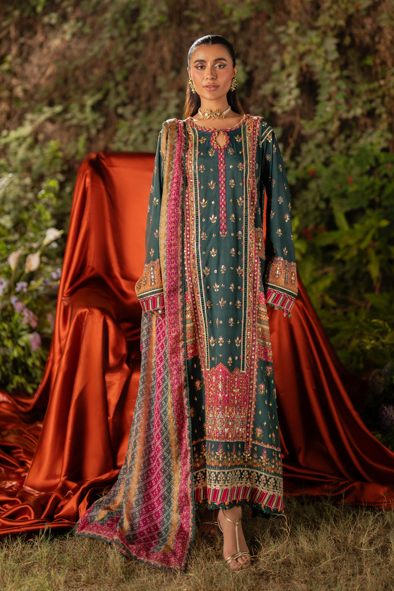 Qalamkar | Luxe Silk | UA-02 NINA XS Emerald Green Silk