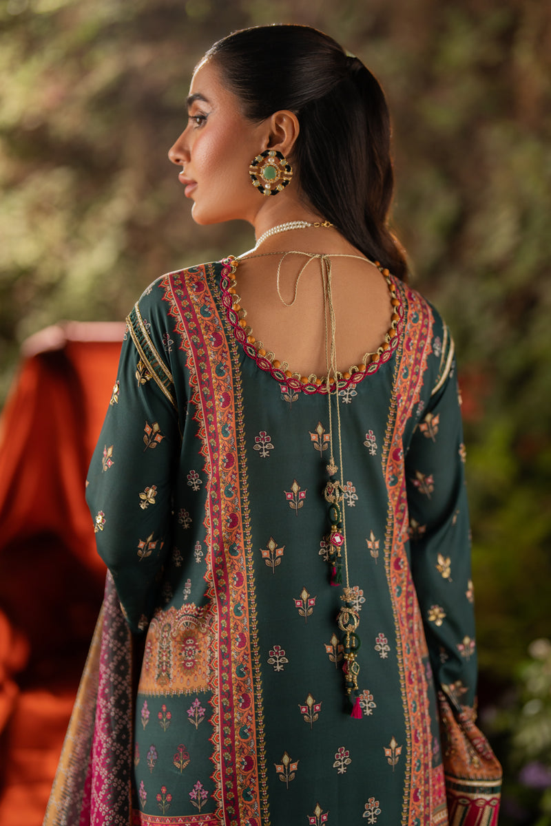 Qalamkar | Luxe Silk | UA-02 NINA XS Emerald Green Silk