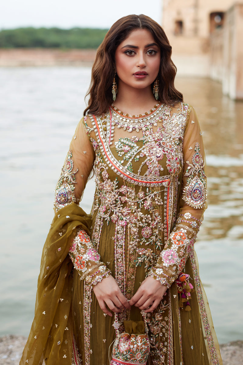 Qalamkar | Shadmani Luxury Formals | Rameesha SH-01 L mendhi Net