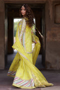 Qalamkar | Shadmani Luxury Formals | Dania SH-05 S Maize Yellow Cotton Net