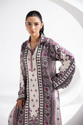 Afsanah | The Print Edit | GARDEN GLAM (extended shirt) AP-103 L Pearl White Silk