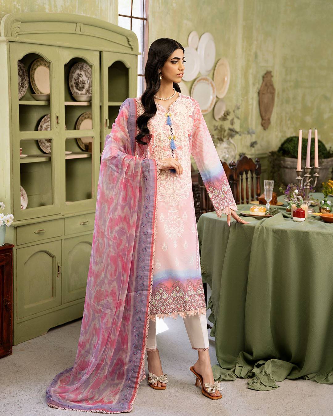 Roheenaz | Flora Printed Lawn | Amara - Pakistani Designer Dress - by Roheenaz | Type: Luxury - 100% Original at Saira Sultan