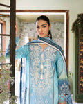 Roheenaz | Flora Printed Lawn | Azure - Pakistani Designer Dress - by Roheenaz | Type: Luxury - 100% Original at Saira Sultan