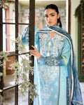 Roheenaz | Flora Printed Lawn | Azure - Pakistani Designer Dress - by Roheenaz | Type: Luxury - 100% Original at Saira Sultan