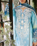 Roheenaz | Flora Printed Lawn | Azure - Pakistani Designer Dress - by Roheenaz | Type: Luxury - 100% Original at Saira Sultan