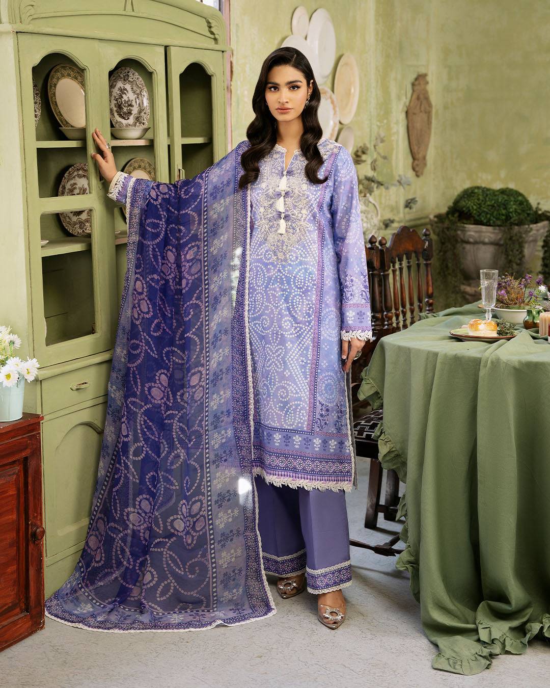 Roheenaz | Flora Printed Lawn | Celestia - Pakistani Designer Dress - by Roheenaz | Type: Luxury - 100% Original at Saira Sultan