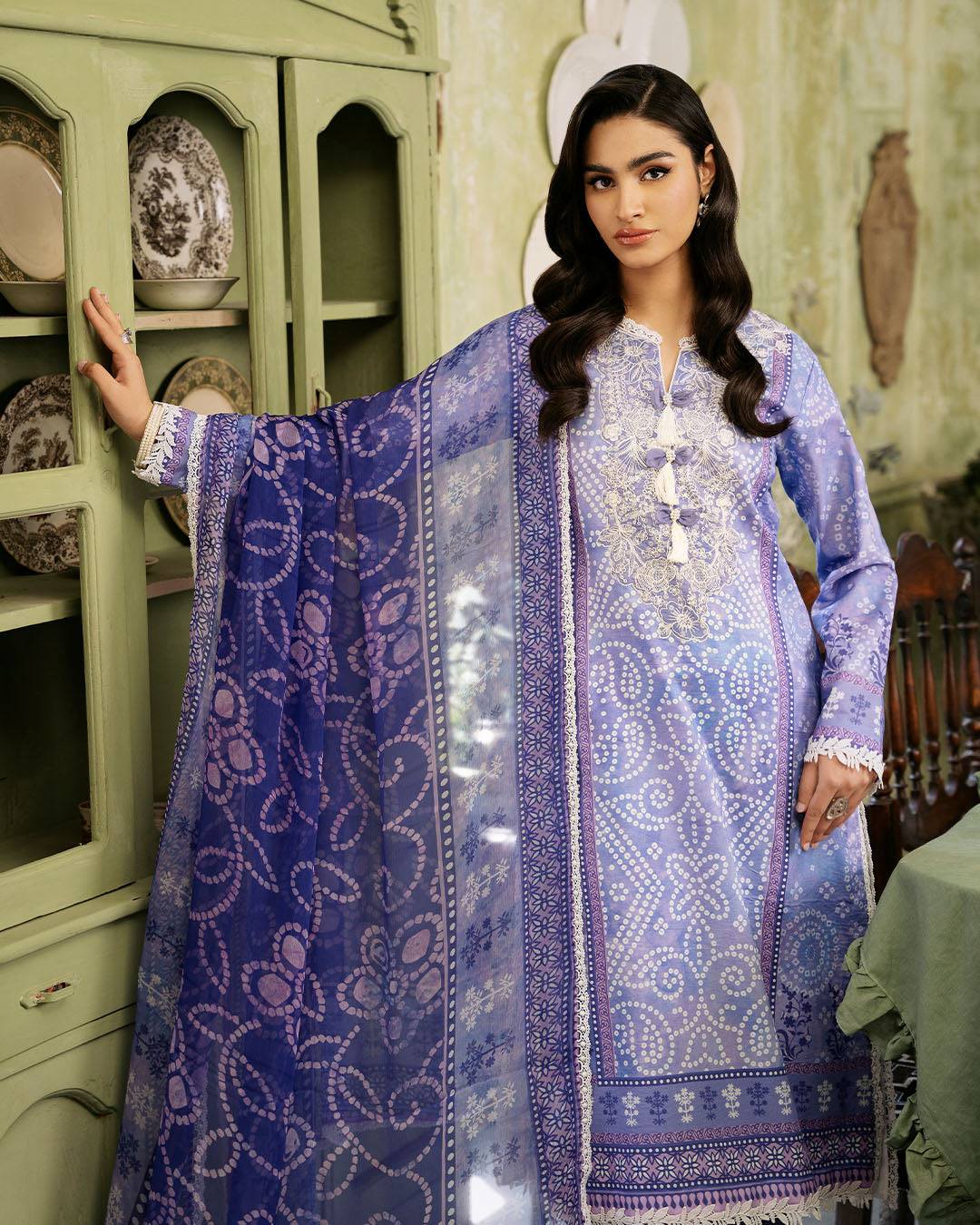 Roheenaz | Flora Printed Lawn | Celestia - Pakistani Designer Dress - by Roheenaz | Type: Luxury - 100% Original at Saira Sultan