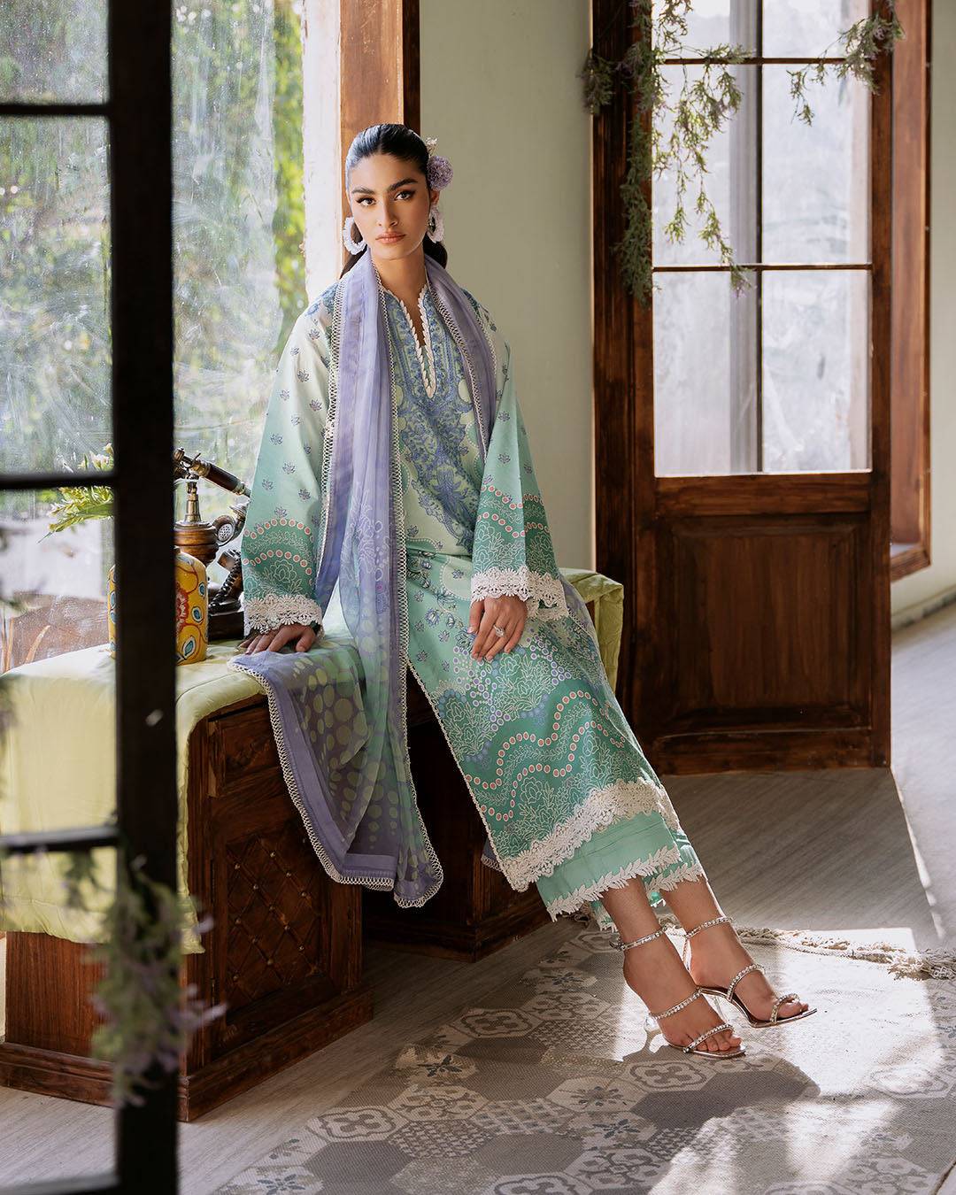 Roheenaz | Flora Printed Lawn | Elysium - Pakistani Designer Dress - by Roheenaz | Type: Luxury - 100% Original at Saira Sultan