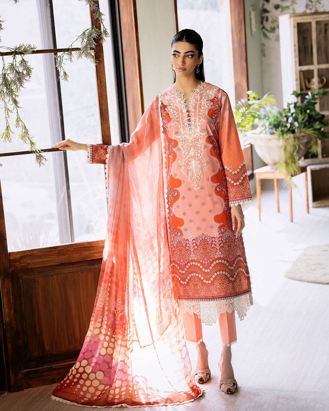 Roheenaz | Flora Printed Lawn | Serenade - Pakistani Designer Dress - by Roheenaz | Type: Luxury - 100% Original at Saira Sultan