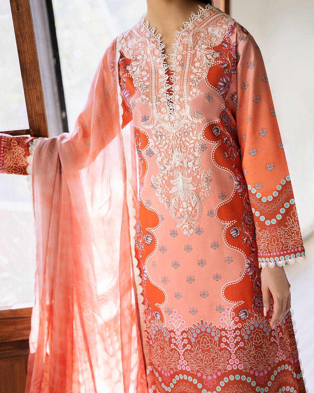 Roheenaz | Flora Printed Lawn | Serenade - Pakistani Designer Dress - by Roheenaz | Type: Luxury - 100% Original at Saira Sultan