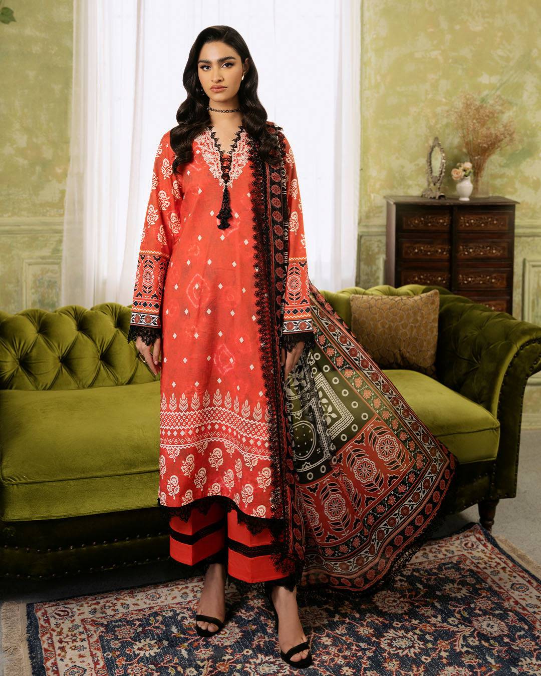 Roheenaz | Flora Printed Lawn | Solstice - Pakistani Designer Dress - by Roheenaz | Type: Luxury - 100% Original at Saira Sultan
