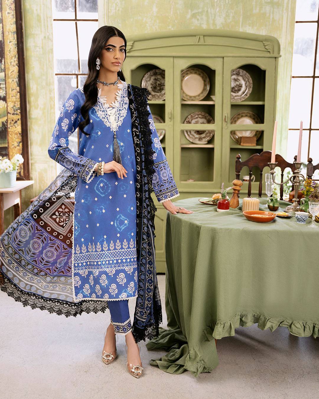 Roheenaz | Flora Printed Lawn | Ember - Pakistani Designer Dress - by Roheenaz | Type: Luxury - 100% Original at Saira Sultan