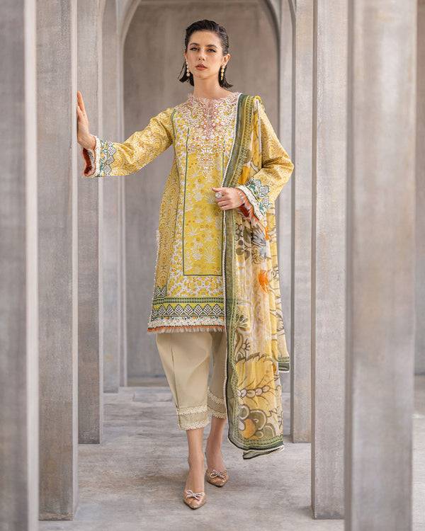 Roheenaz | Azalea Printed Lawn 24 | Celestial Silk - Pakistani Designer Dress - by Roheenaz | Type: Luxury - 100% Original at Saira Sultan