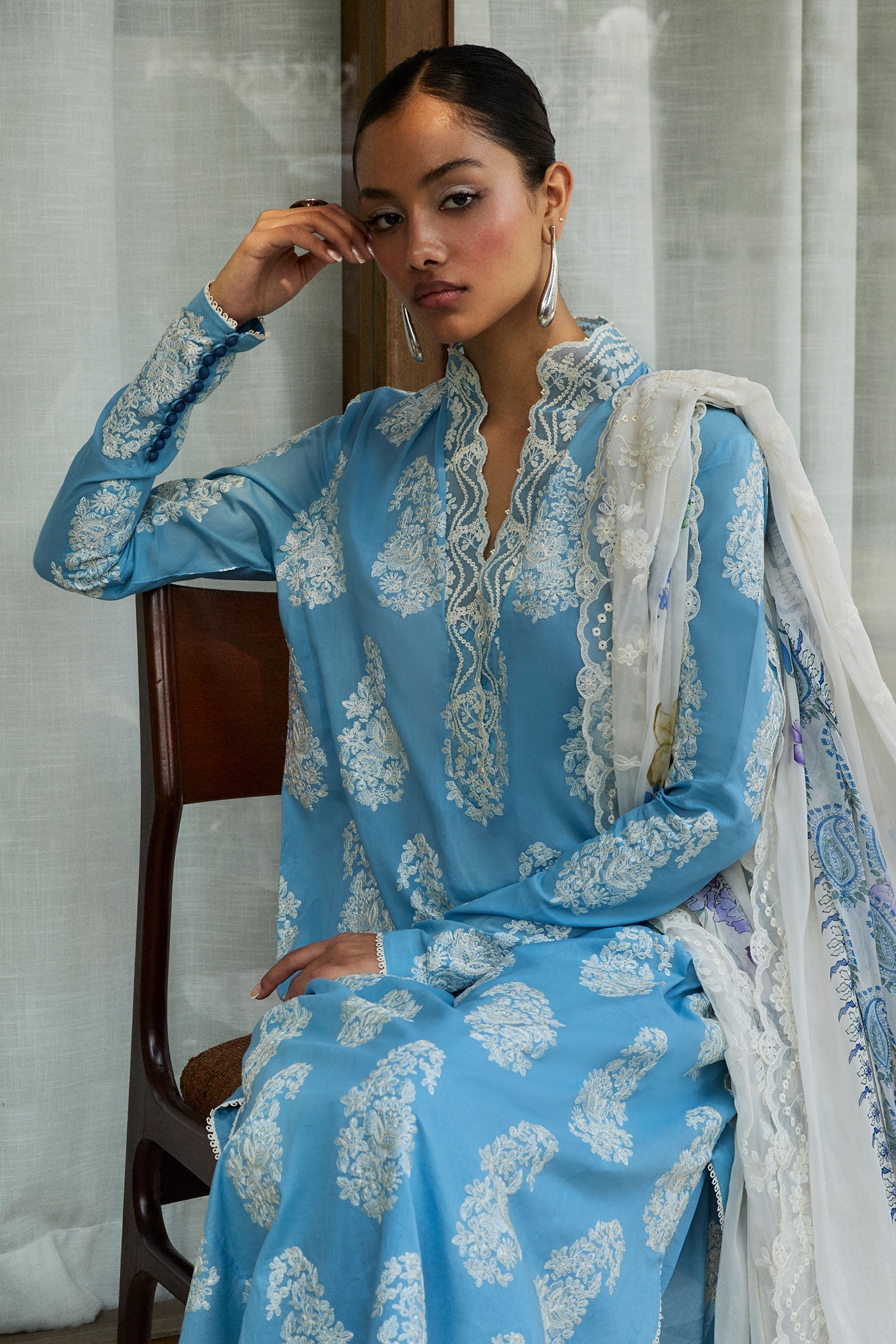 Zara Shahjahan | Satori 25 | Rai-6B M Sky Blue Lawn
