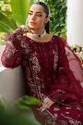 Ramsha | Dastak Luxury Chiffon Collection | Q-103 Custom Size Deep Red Chiffon