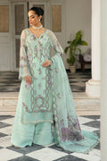 Ramsha | Dastak Luxury Chiffon Collection | Q-102 XS Ice Blue Chiffon