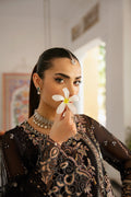 Ramsha | Dastak Luxury Chiffon Collection | Q-106 L Black Chiffon