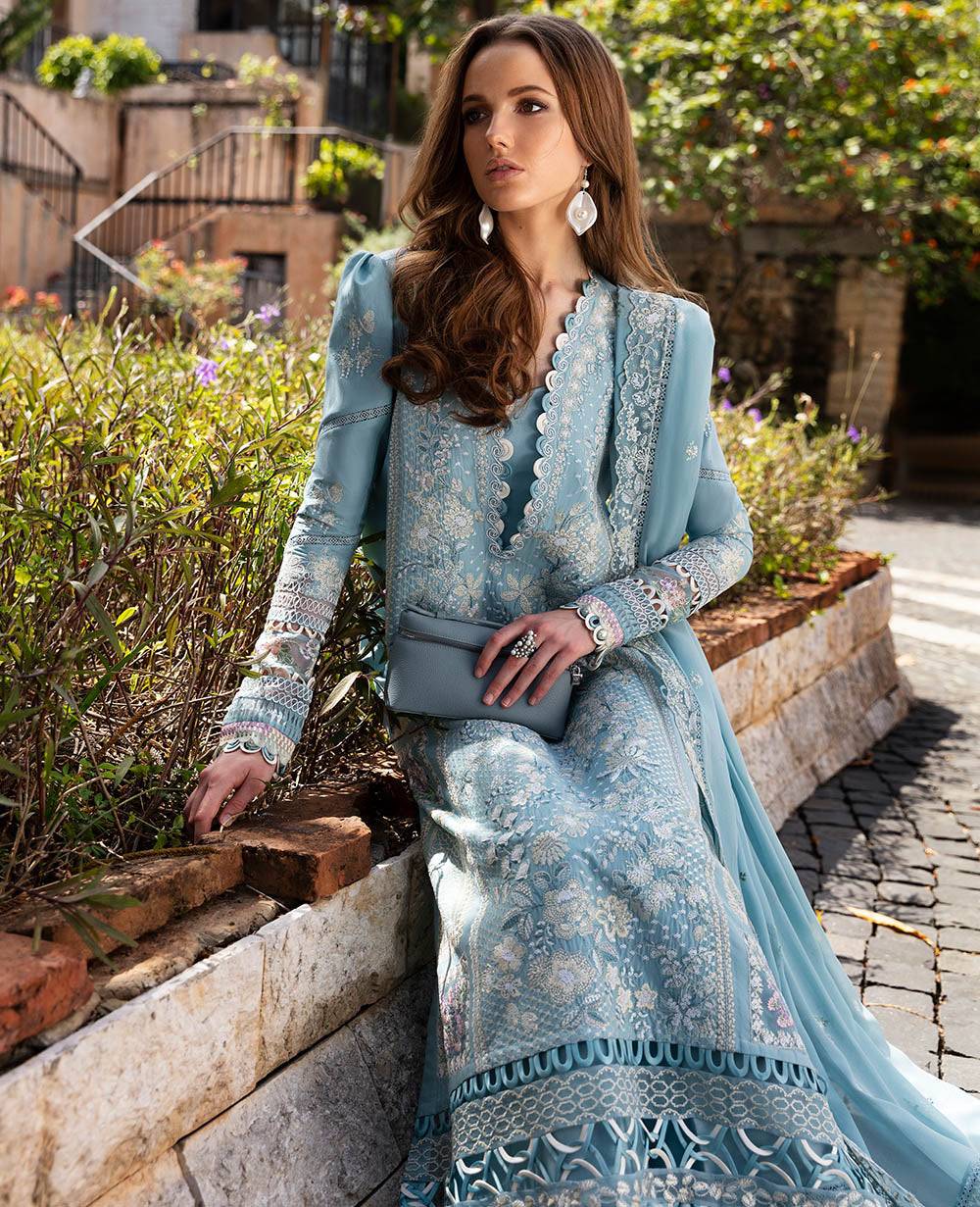 Republic Womenswear | Ilana Eid Luxury Lawn | Azure - Pakistani Designer Dress - by Republic Womenswear | Type: Luxury - 100% Original at Saira Sultan