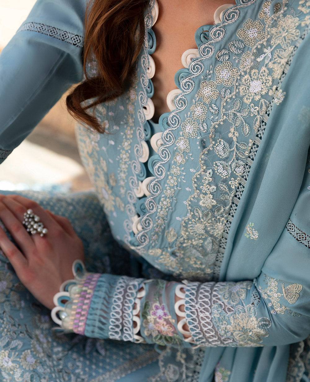 Republic Womenswear | Ilana Eid Luxury Lawn | Azure - Pakistani Designer Dress - by Republic Womenswear | Type: Luxury - 100% Original at Saira Sultan
