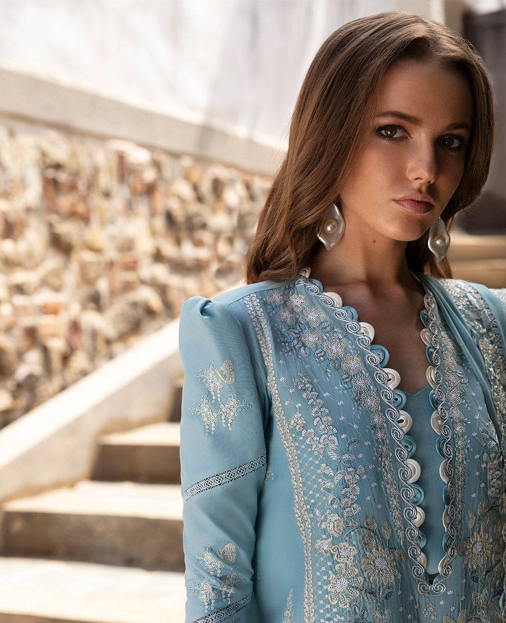 Republic Womenswear | Ilana Eid Luxury Lawn | Azure - Pakistani Designer Dress - by Republic Womenswear | Type: Luxury - 100% Original at Saira Sultan