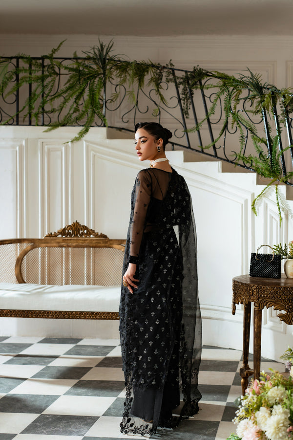 Azzal | Mishri Formals | Roohi XS Black Organza