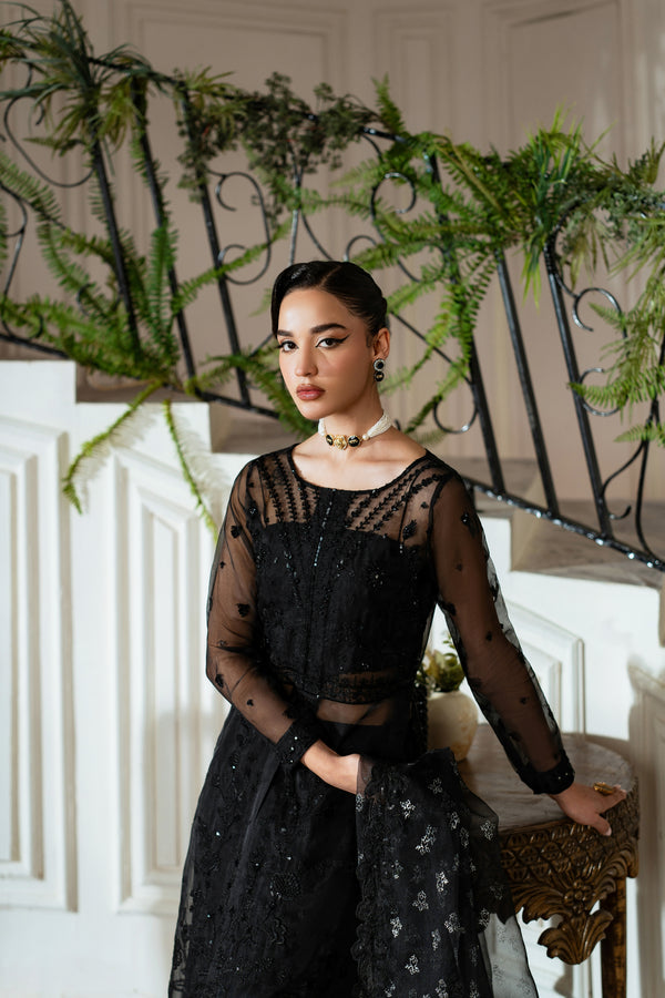 Azzal | Mishri Formals | Roohi M Black Organza