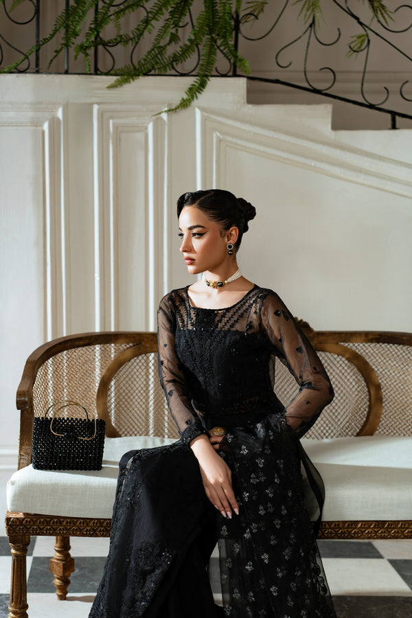 Azzal | Mishri Formals | Roohi L Black Organza