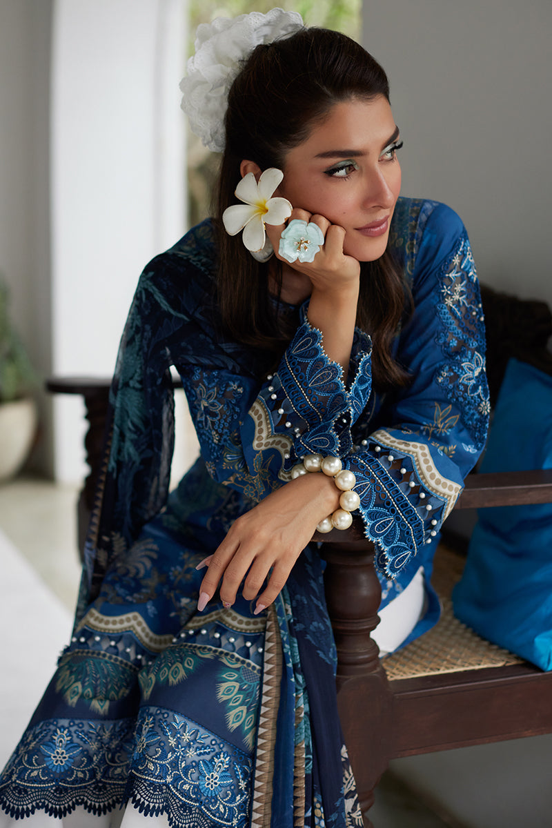 Gulaal | Saffira Lawn 25 | Aadhya XL Blue Lawn