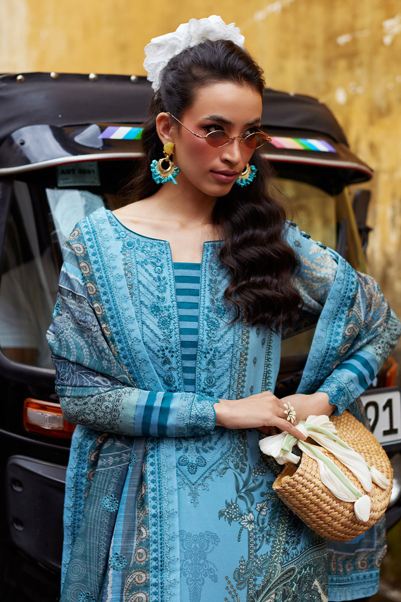 Gulaal | Saffira Lawn 25 | Inayah M Sky Blue Lawn