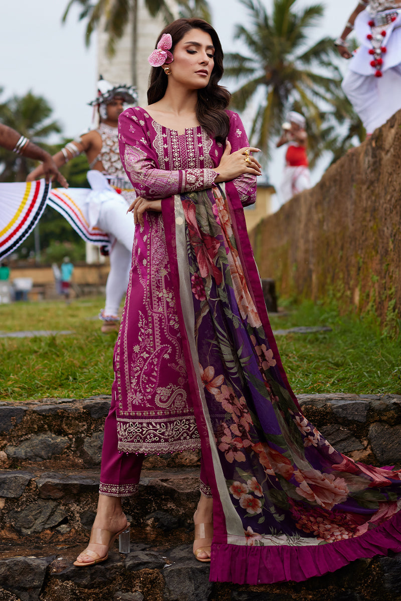 Gulaal | Saffira Lawn 25 | Aria XL Wine Lawn