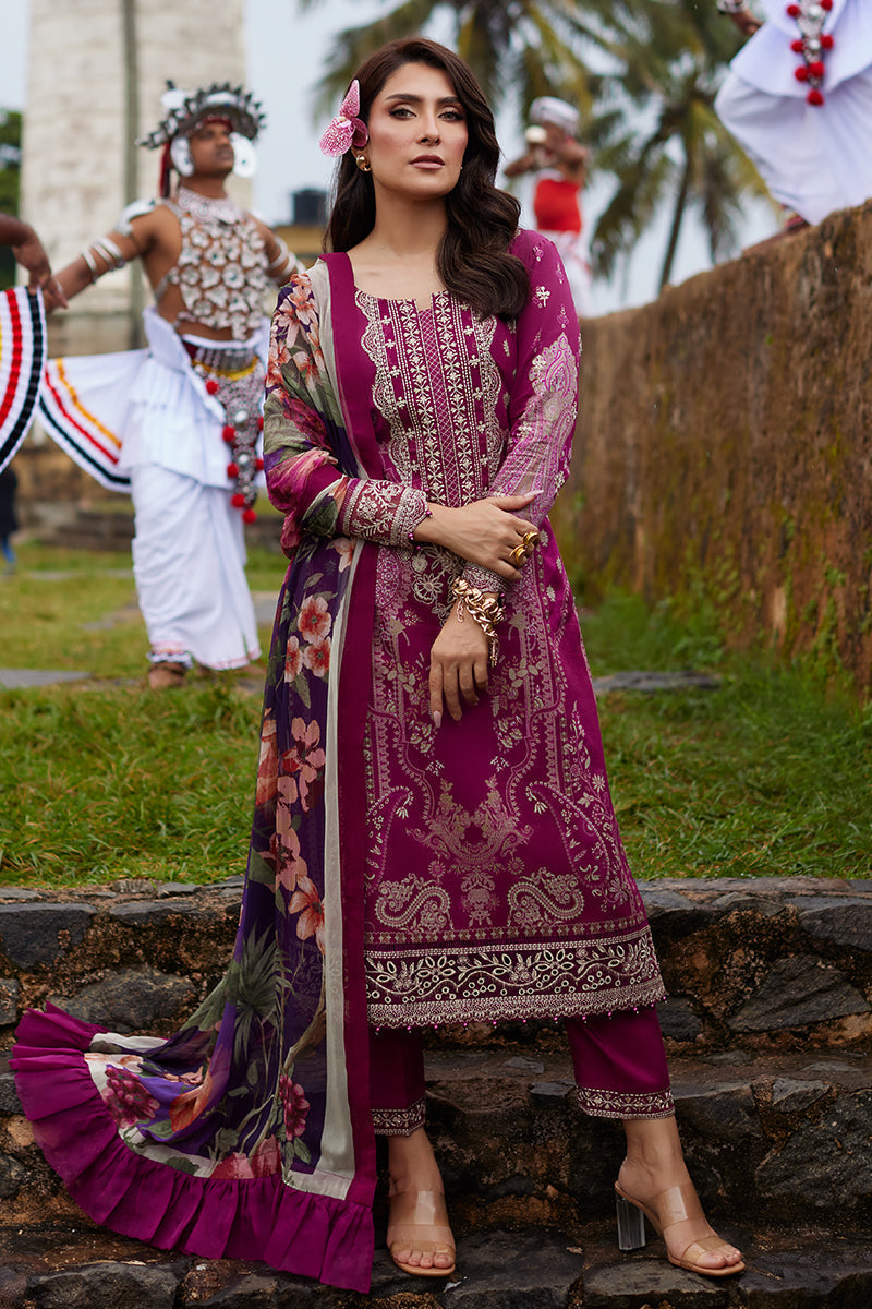 Gulaal | Saffira Lawn 25 | Aria L Wine Lawn