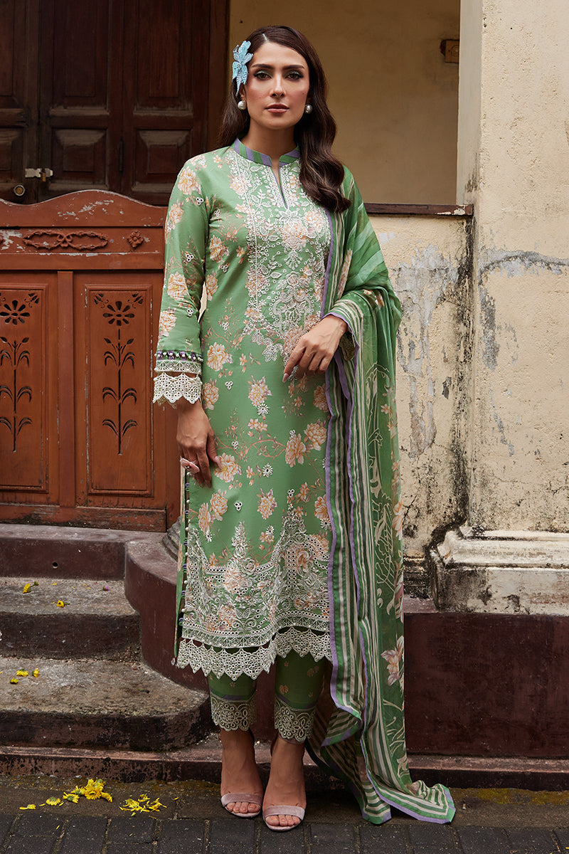 Gulaal | Saffira Lawn 25 | Nora XS Greenish Brown Lawn