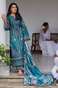 Gulaal | Saffira Lawn 25 | Camila XL Teal Blue Lawn