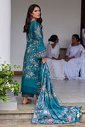 Gulaal | Saffira Lawn 25 | Camila S Teal Blue Lawn