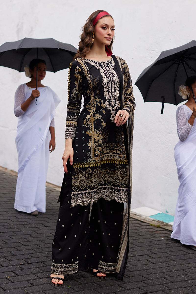 Gulaal | Saffira Lawn 25 | Amiri XL Black Lawn