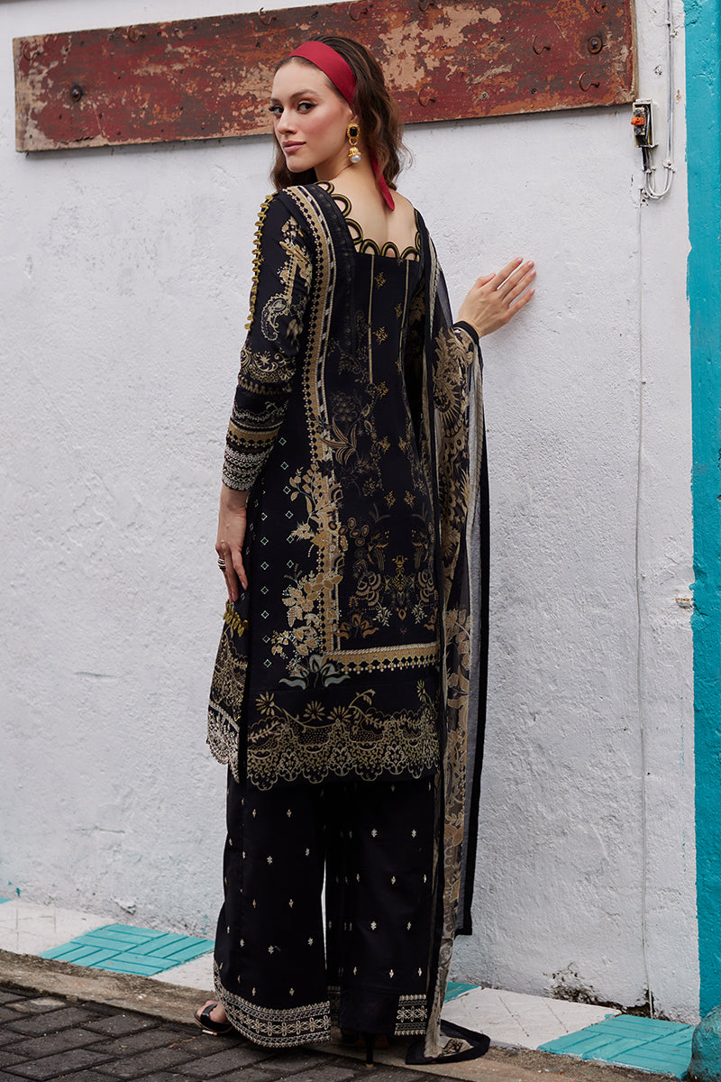 Gulaal | Saffira Lawn 25 | Amiri XS Black Lawn
