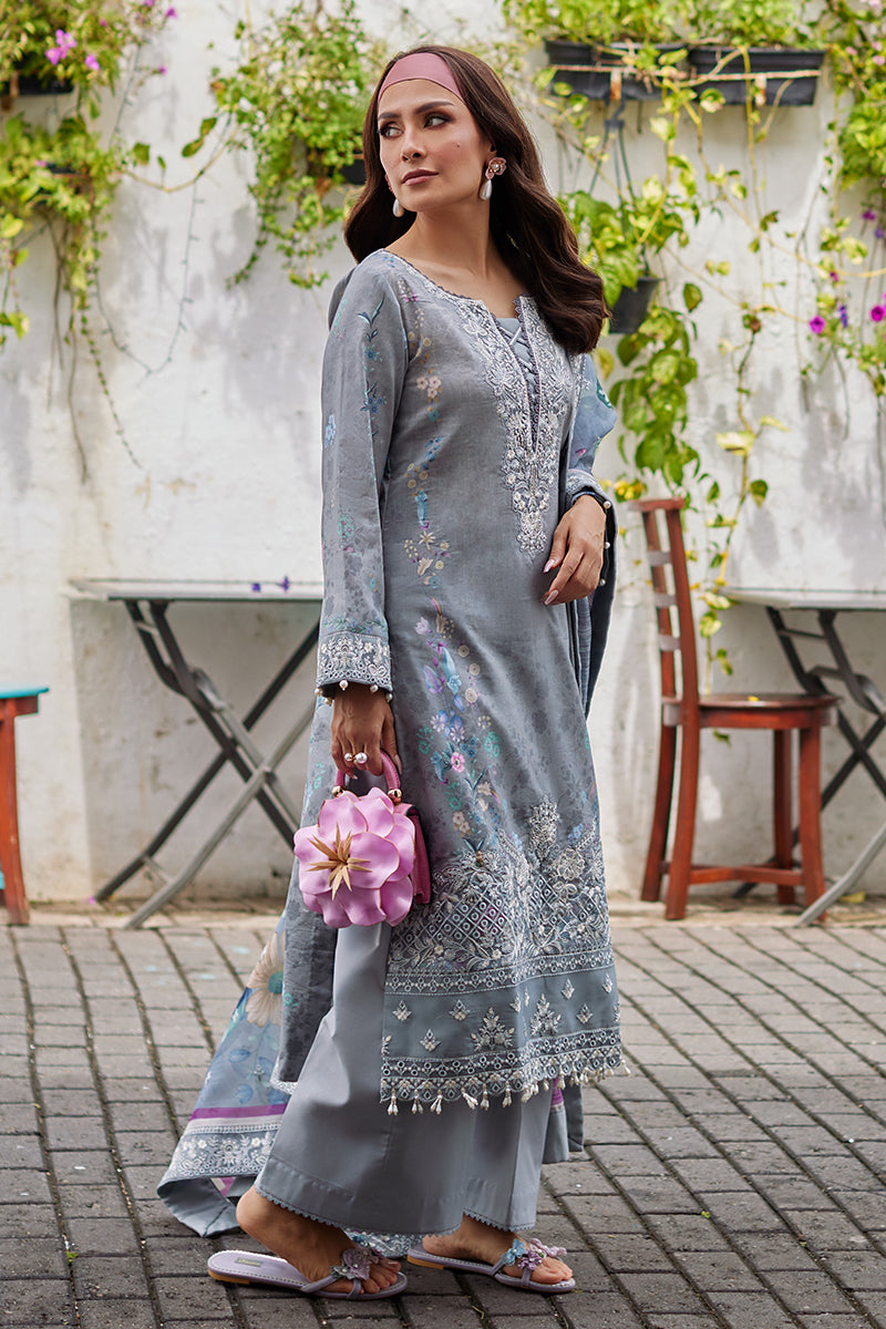Gulaal | Saffira Lawn 25 | Carla XS Steel Gray Hue Lawn