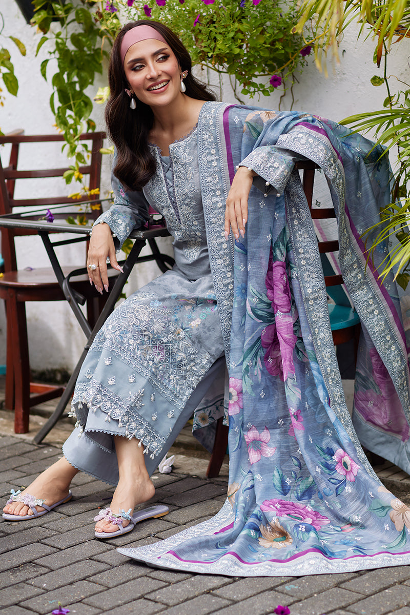Gulaal | Saffira Lawn 25 | Carla XL Steel Gray Hue Lawn