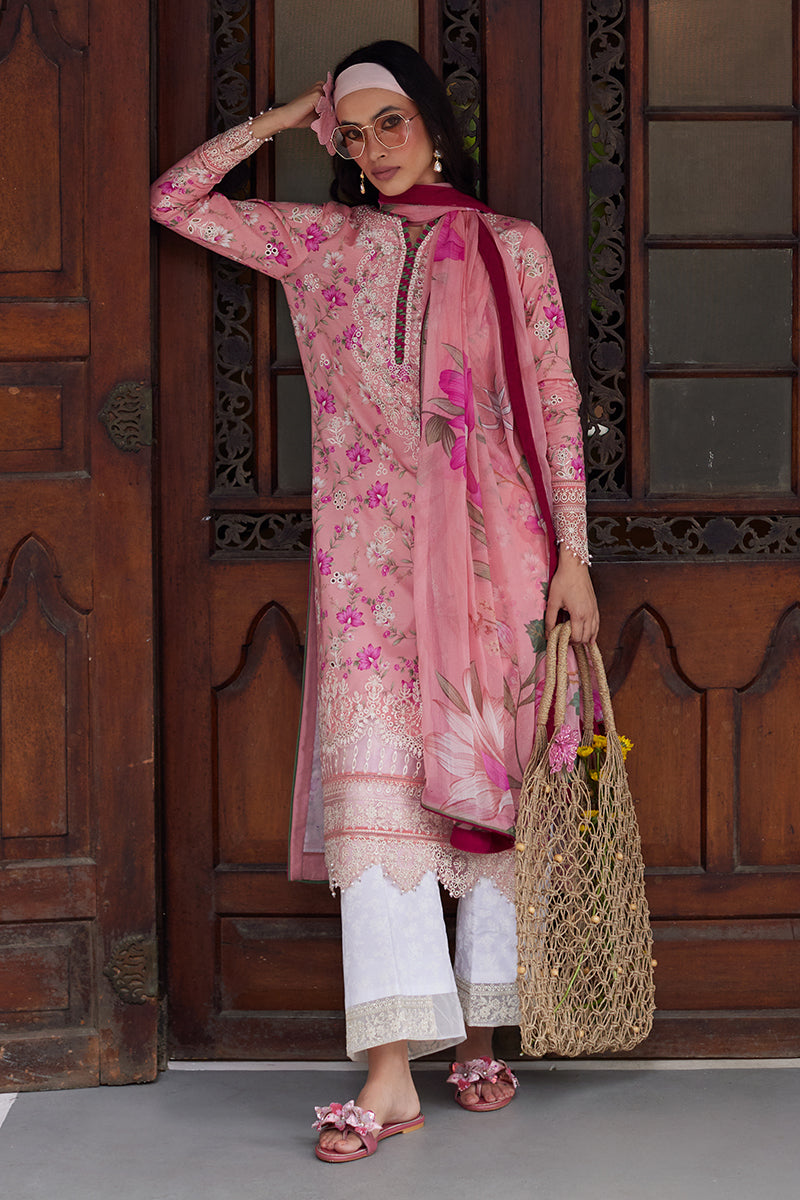 Gulaal | Saffira Lawn 25 | Mila XL Pink Lawn