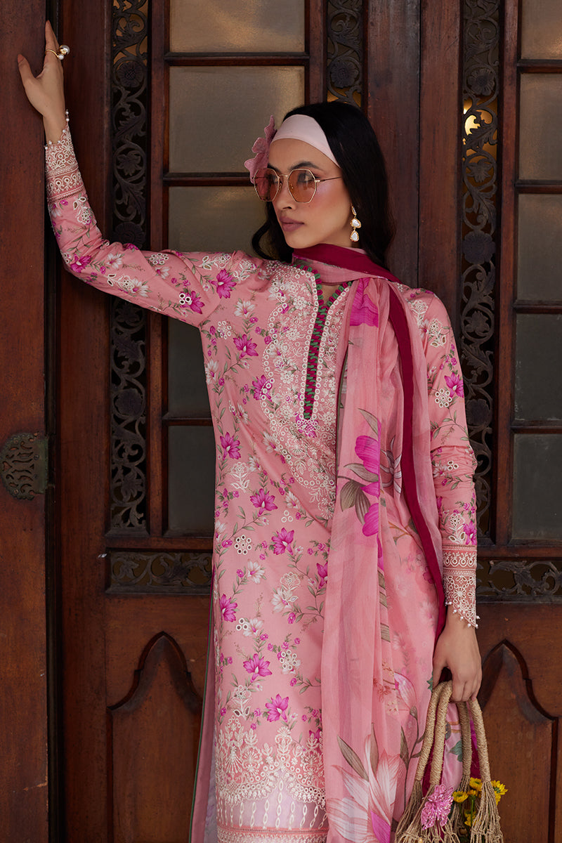 Gulaal | Saffira Lawn 25 | Mila M Pink Lawn