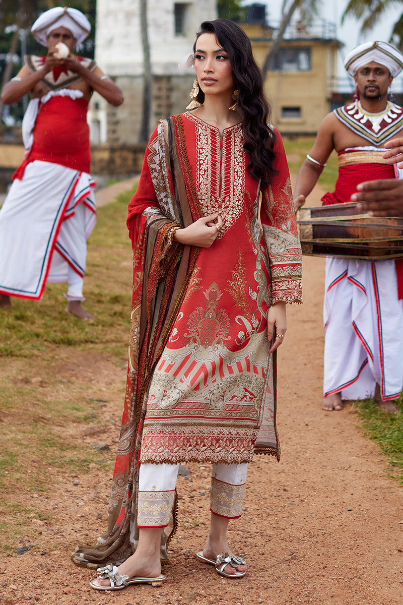 Gulaal | Saffira Lawn 25 | Zhuri XS Red Lawn