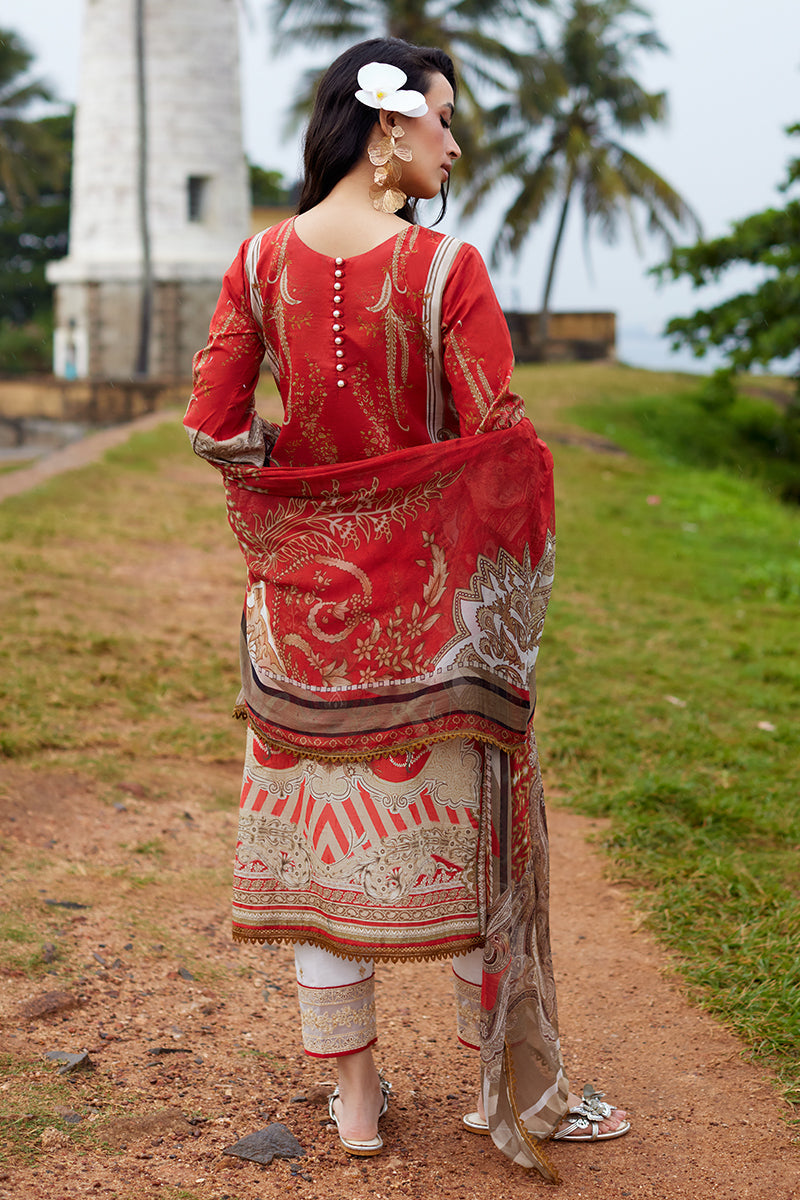 Gulaal | Saffira Lawn 25 | Zhuri XS Red Lawn