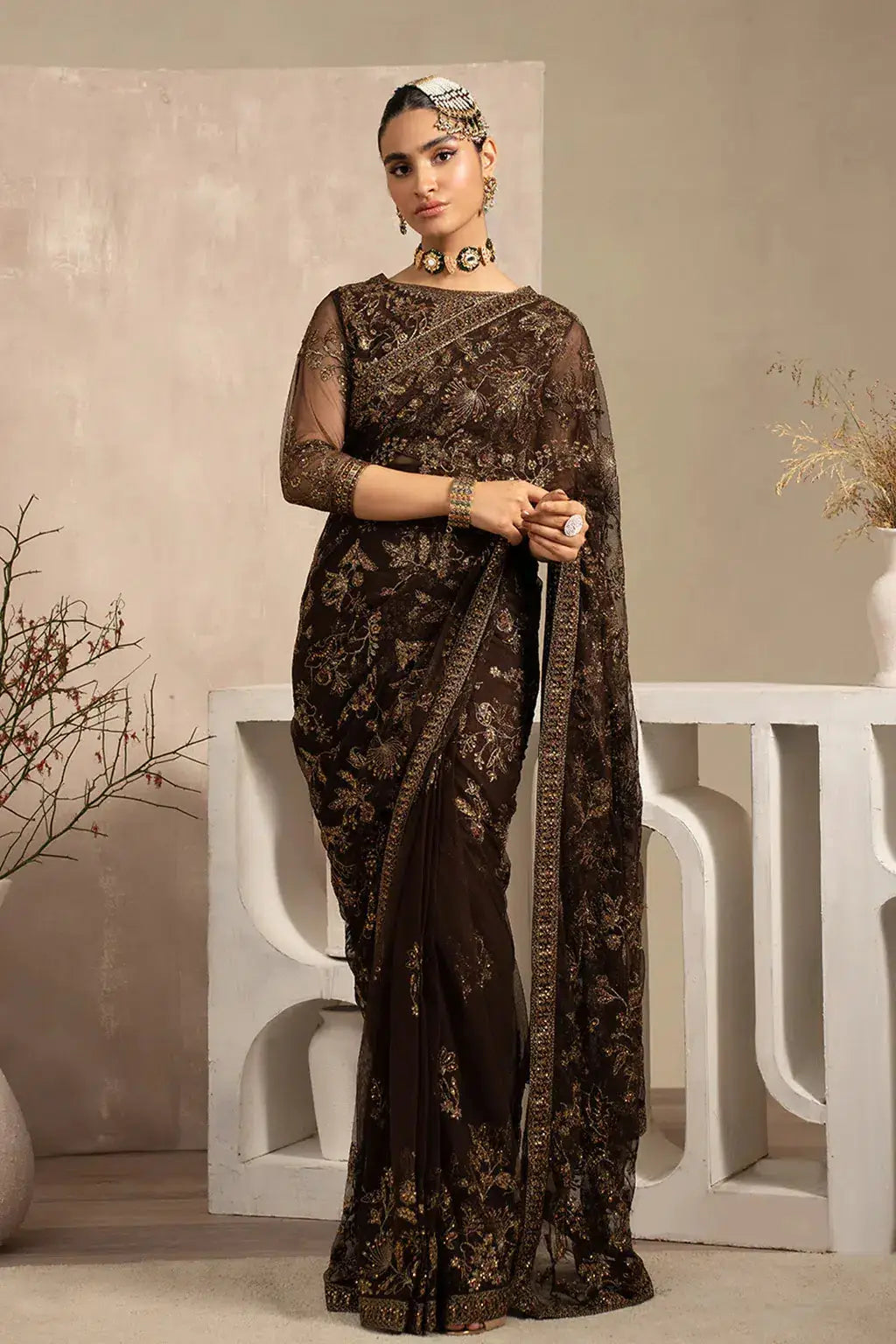 Zarif | Naqsh Festive Formals 23 | ZRN 01 SIYAH - Pakistani Designer Dress - by Zarif | Type: Formal - 100% Original at Saira Sultan