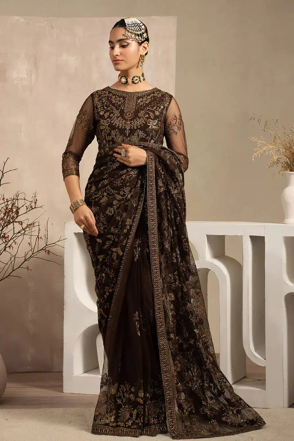 Zarif | Naqsh Festive Formals 23 | ZRN 01 SIYAH - Pakistani Designer Dress - by Zarif | Type: Formal - 100% Original at Saira Sultan