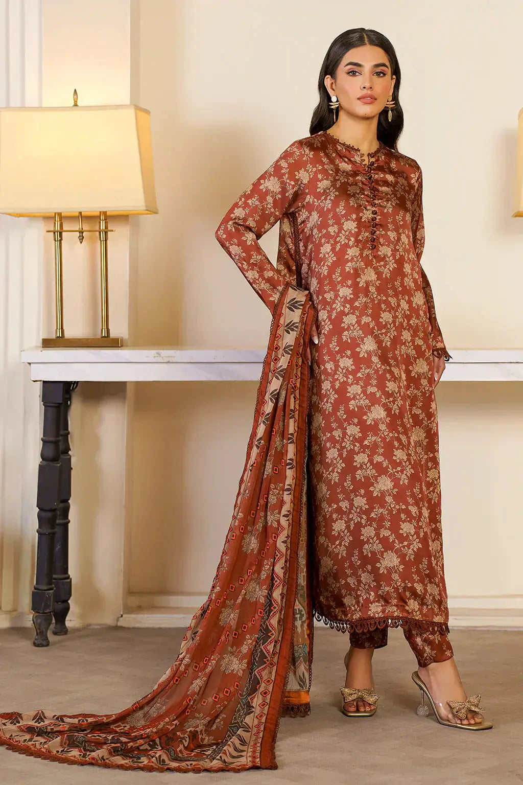 Zarif | Prints 24 | ZSP 06 BRONZE - Pakistani Designer Dress - by Zarif | Type: Luxury - 100% Original at Saira Sultan