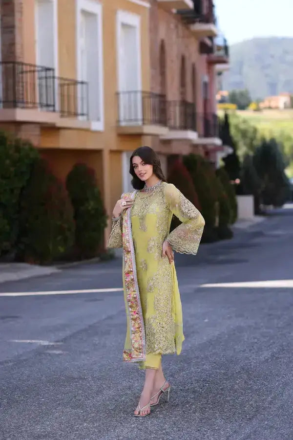 Noor by Saadia Asad | Chiffon Formals 23 | D4-Minali - Pakistani Designer Dress - by Noor by Saadia Asad | Type: Formal - 100% Original at Saira Sultan