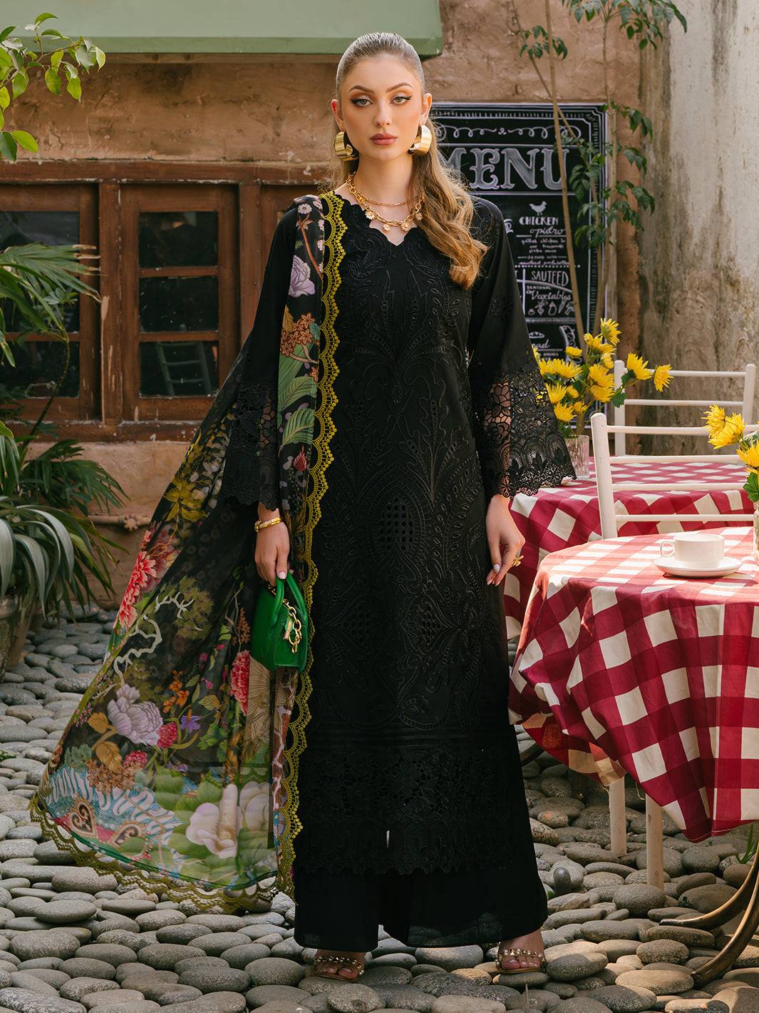 Mahnur | Mahrukh Eid Edit 24 | ROYAL BLACK - Pakistani Designer Dress - by Mahnur | Type: Luxury - 100% Original at Saira Sultan