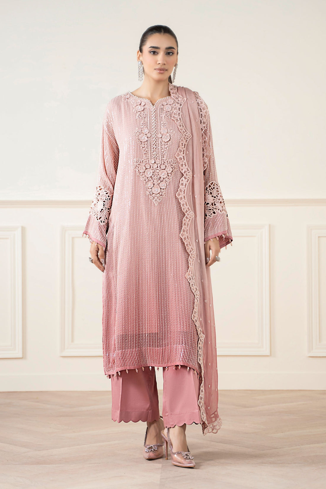 Maria B | Pre Fall 25 | Chiffon Suit 08 - Pakistani Designer Dress - by Maria B - Type : Ladies Clothes - 100% Original at Saira Sultan
